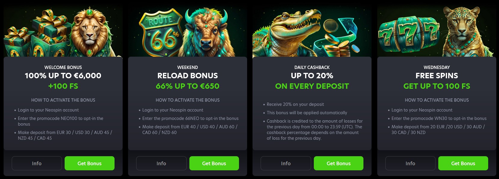 Neospin promotions 